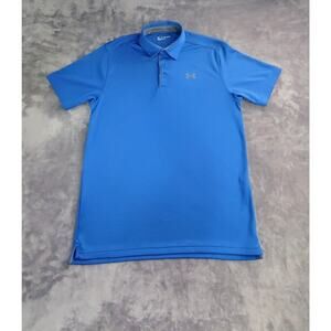 Under Armour Performance Sz LGT Polo Men’s Blue Golf Shirt Stretch C23-16